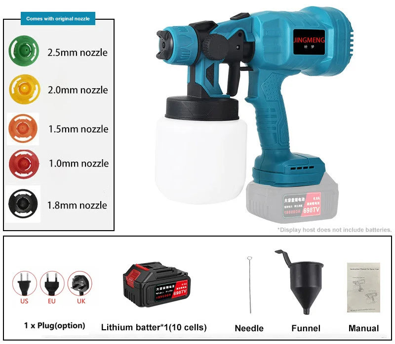 SprayMaster 800 – Cordless Electric Paint Sprayer for Precision Coating