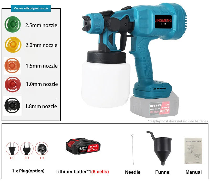 SprayMaster 800 – Cordless Electric Paint Sprayer for Precision Coating